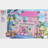 Chaobao Beach House – 474+ Piece 2-Story Pink Beach Villa Building Set