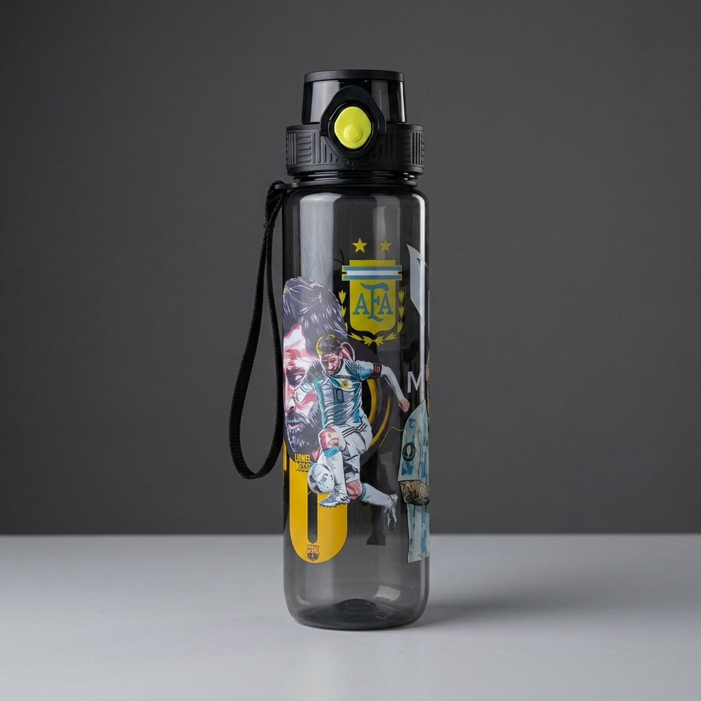 Lionel Messi Kids Water Bottle – Leak-Resistant Push Button Bottle