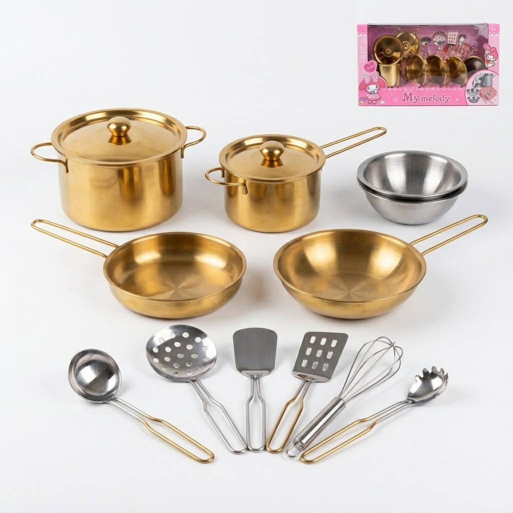 My Melody Kids Kitchen Cookware Set – 12-Piece Pretend Play Set