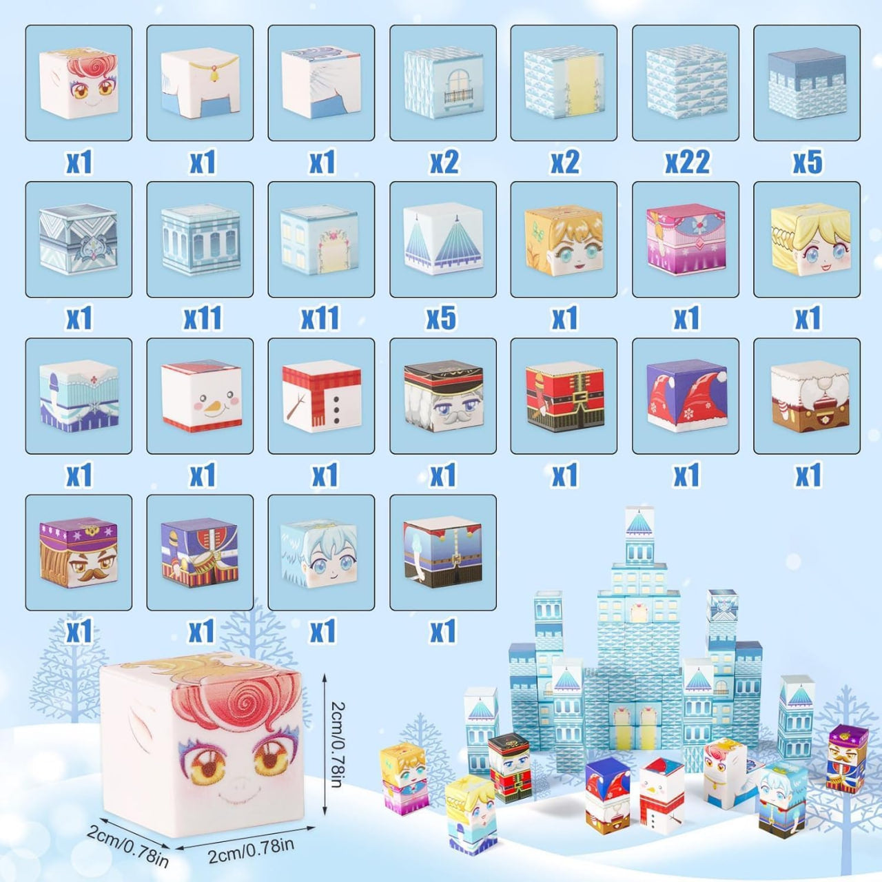 Magnetic Ice Castle Building Blocks – 76-Piece Creative Construction Set