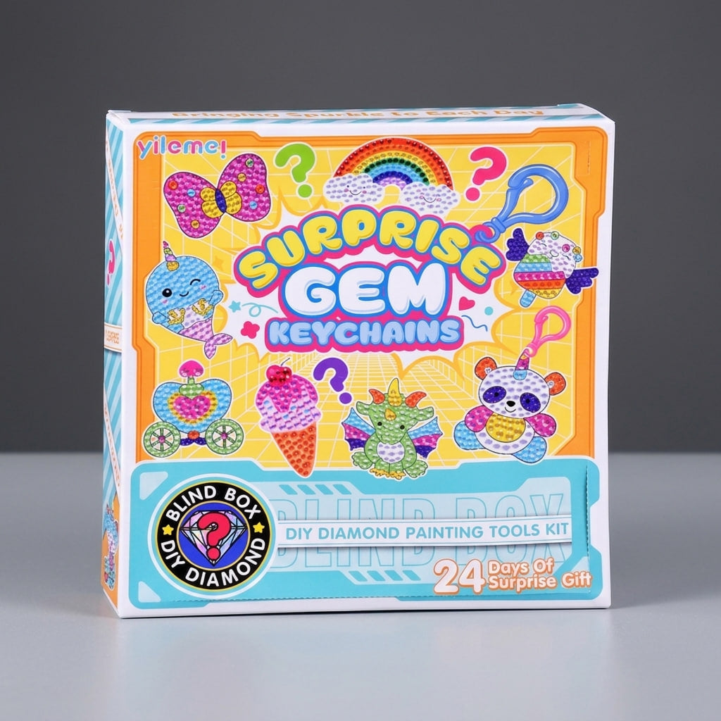 Surprise Gem Keychains – 24-Piece Diamond Painting Keychain Kit