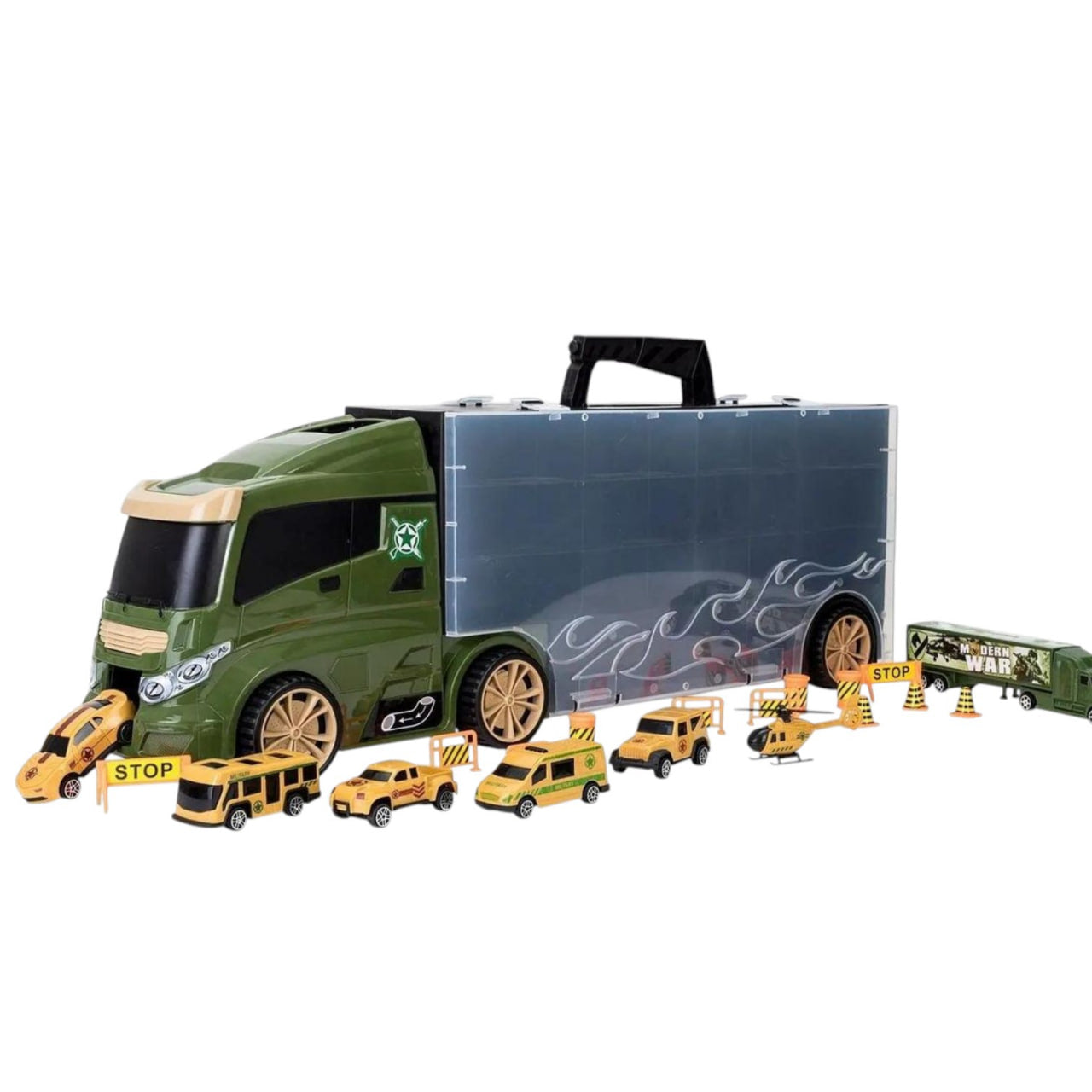 Military Transport Truck – Car Carrier & Storage Playset