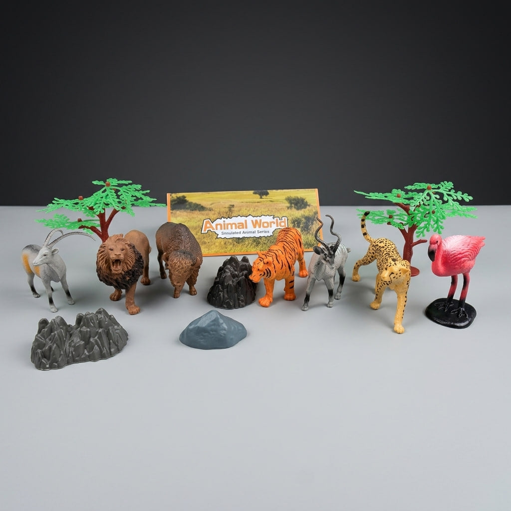 Animal World Safari Set – Wild Animals in a Portable Carry Case