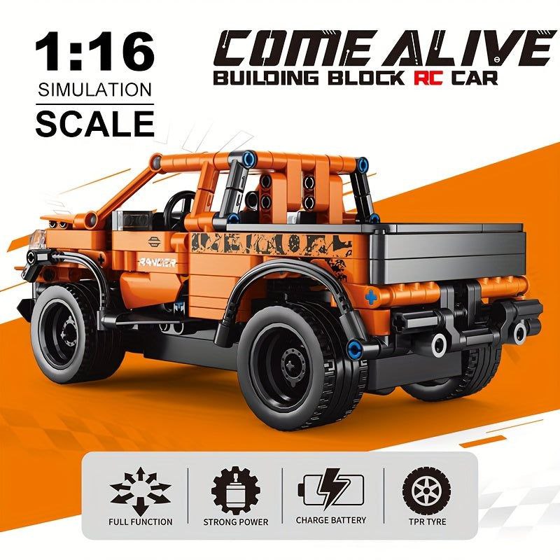 Remote Control LEGO Car Model – 1:16 Scale (405 Pieces)
