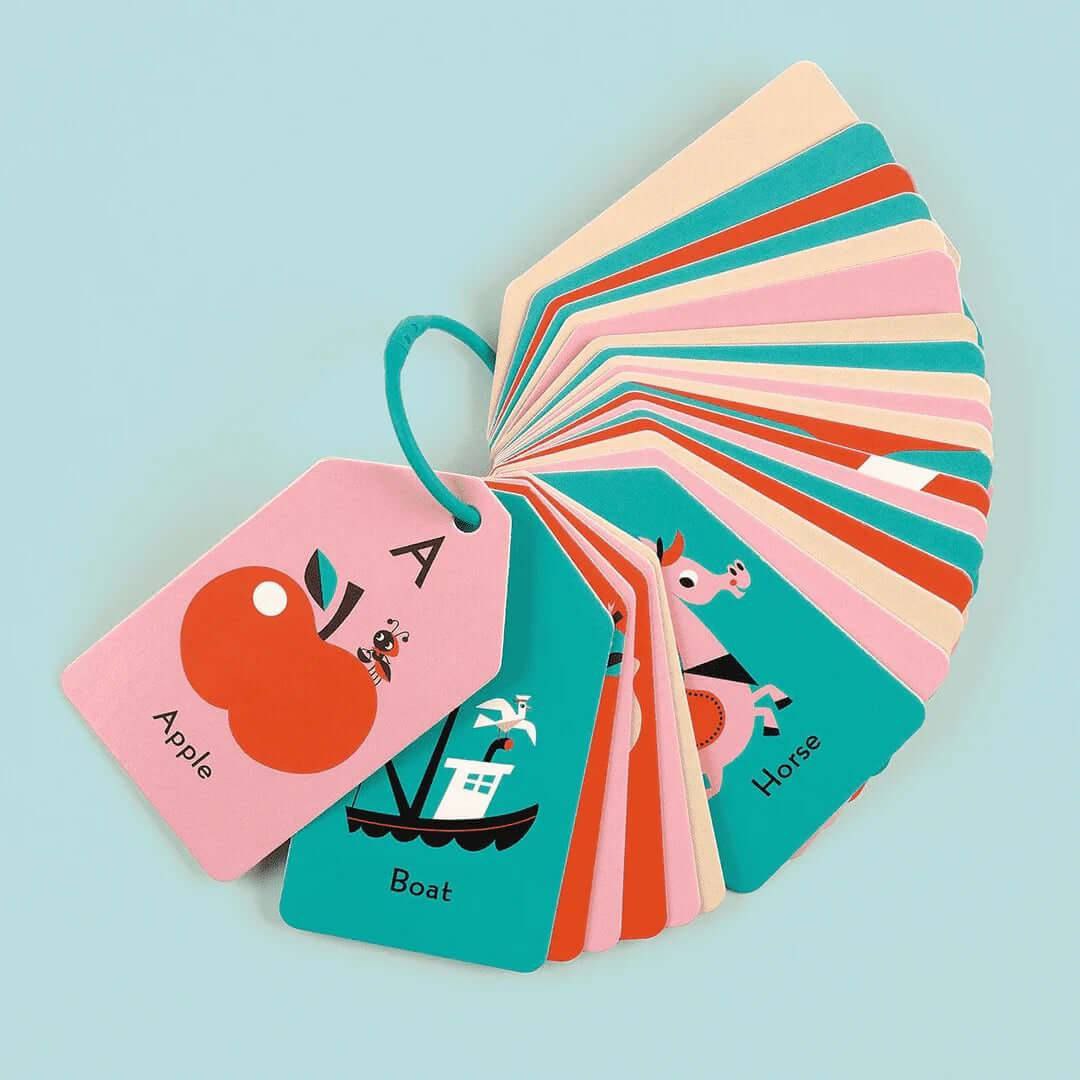 English Alphabet Learning Keychain Flashcards