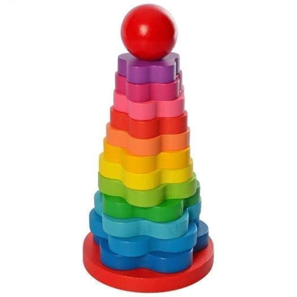 Wooden Montessori Flower Ring Stacker – Jumbo Size