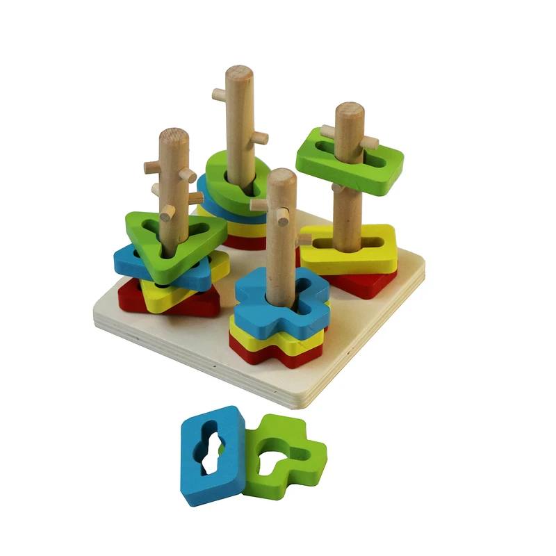 Quadruple Problem-Solving Wooden Toy