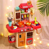 42-Piece Kids Steam Kitchen Set — Sound, Lights & Water