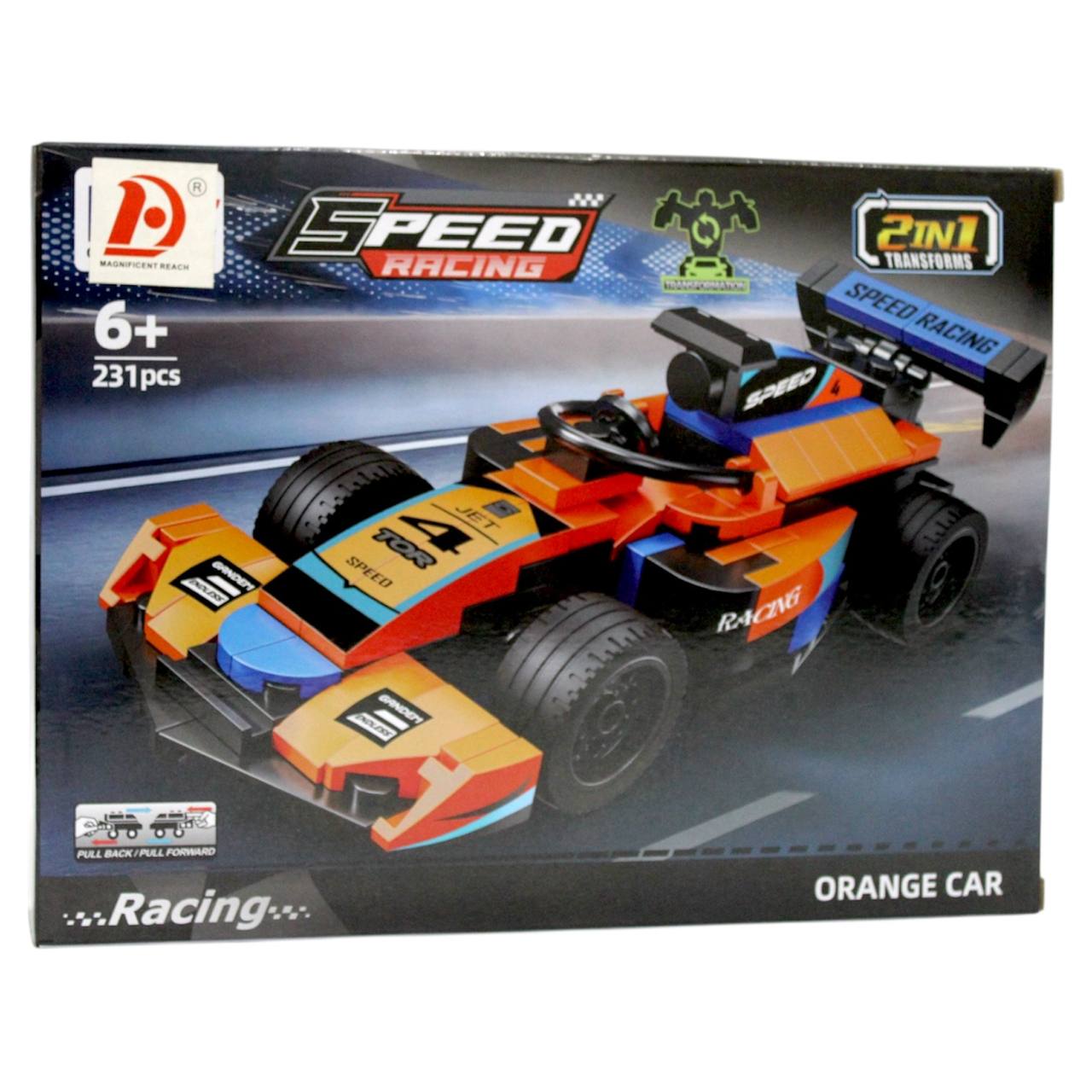 DSPEED RACING 2-in-1 Car & Mecha Building Set – 231 Pieces | Transformable Toy