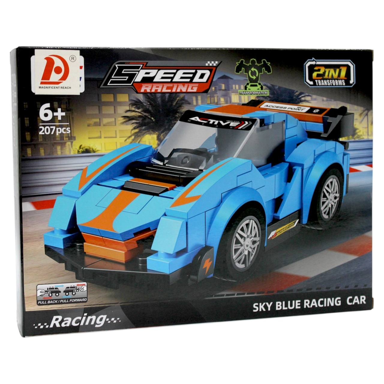 DSPEED RACING 2-in-1 Sky Blue Car & Mecha Building Set – 207 Pieces ...