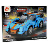 DSPEED RACING 2-in-1 Sky Blue Car & Mecha Building Set – 207 Pieces | Transformable Racing Toy