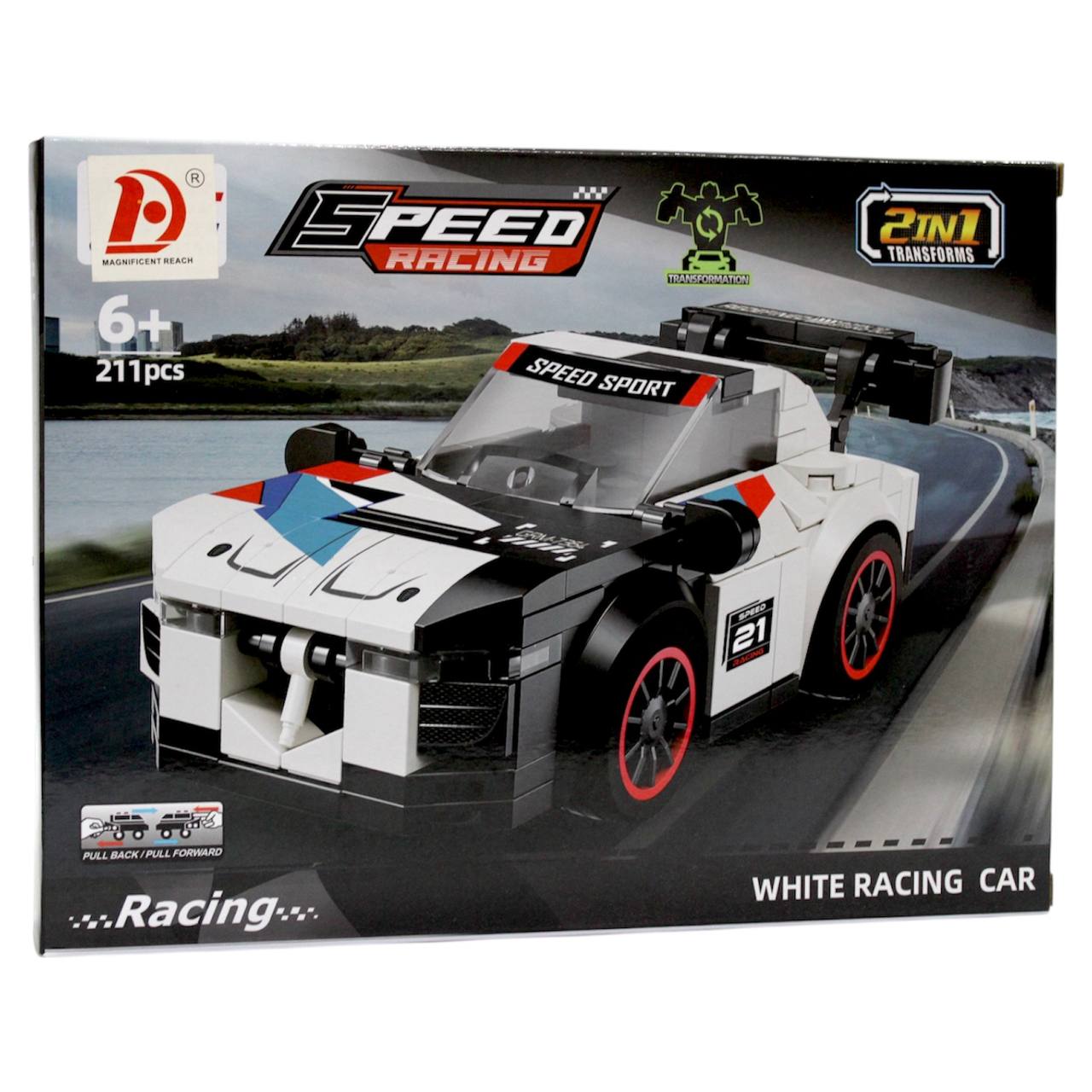 ليجو سيارة سباق بيضاء – White Racing Car 2 في 1 | 211 قطعة | سيارة تتحول إلى روبوت