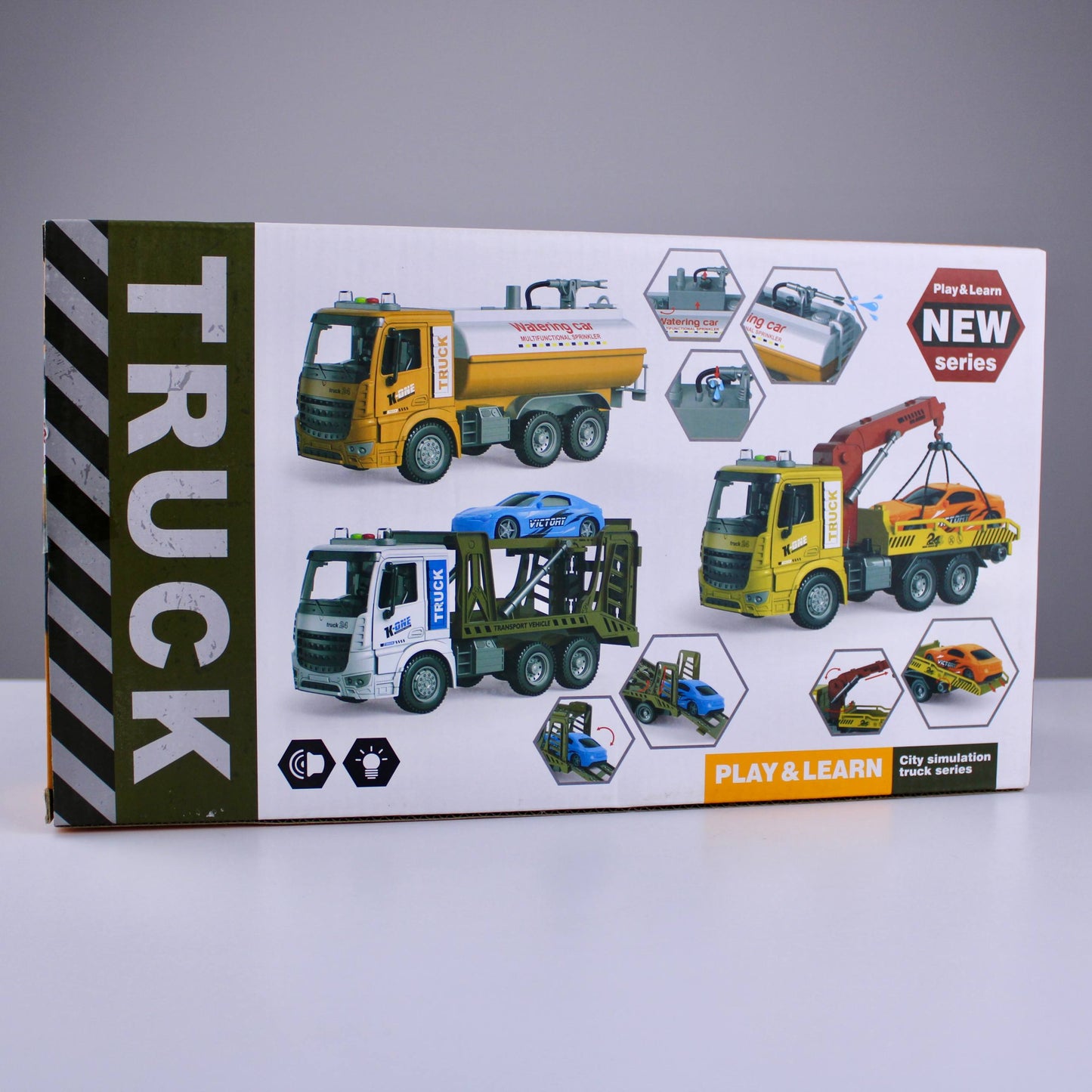 Inertial Tow Truck Toy with Sports Car