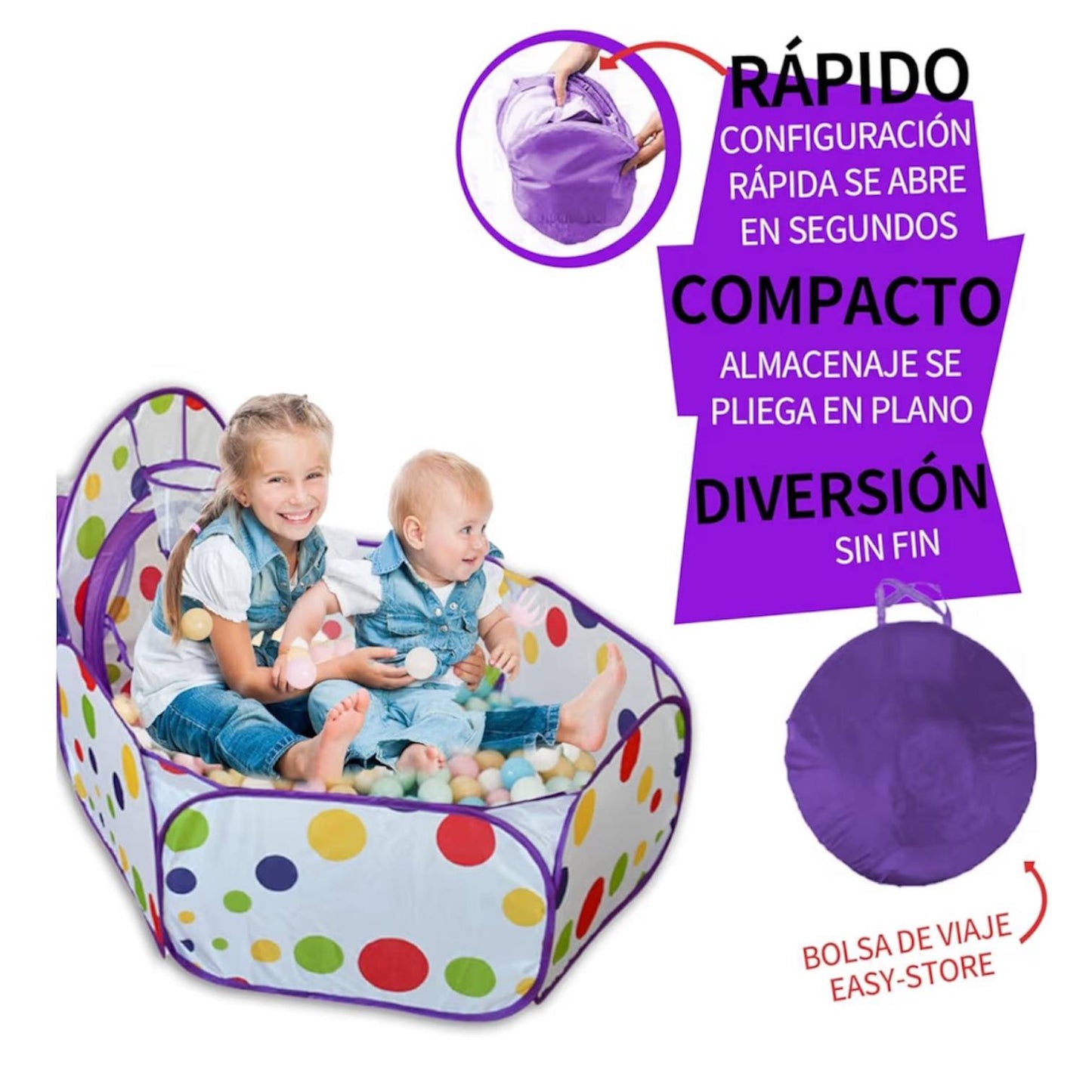 Kids Play Tent 3-in-1 – Teepee, Tunnel & Ball Pit