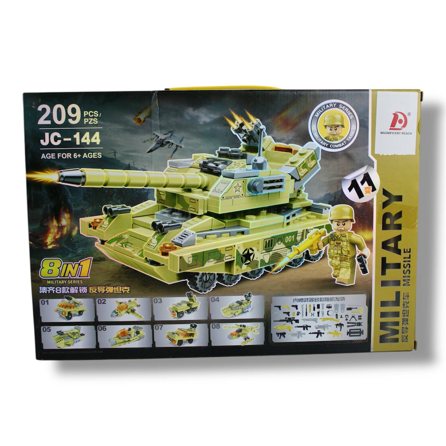 Military 4-in-1 Building Blocks Set – 209 Pieces