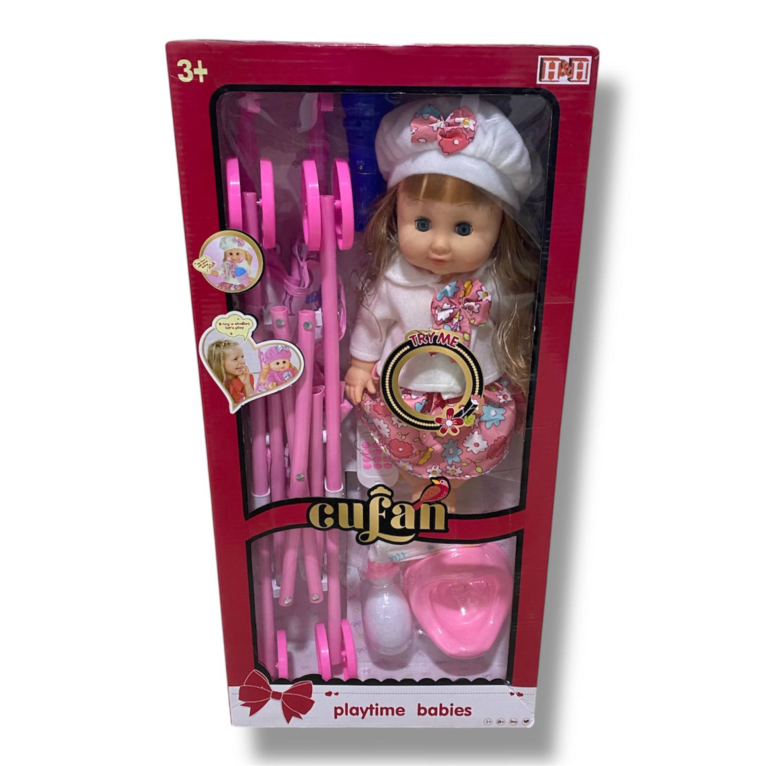 Cufan Stroller Talking Doll Set – Interactive Baby Doll with Accessories & Singing Microphone