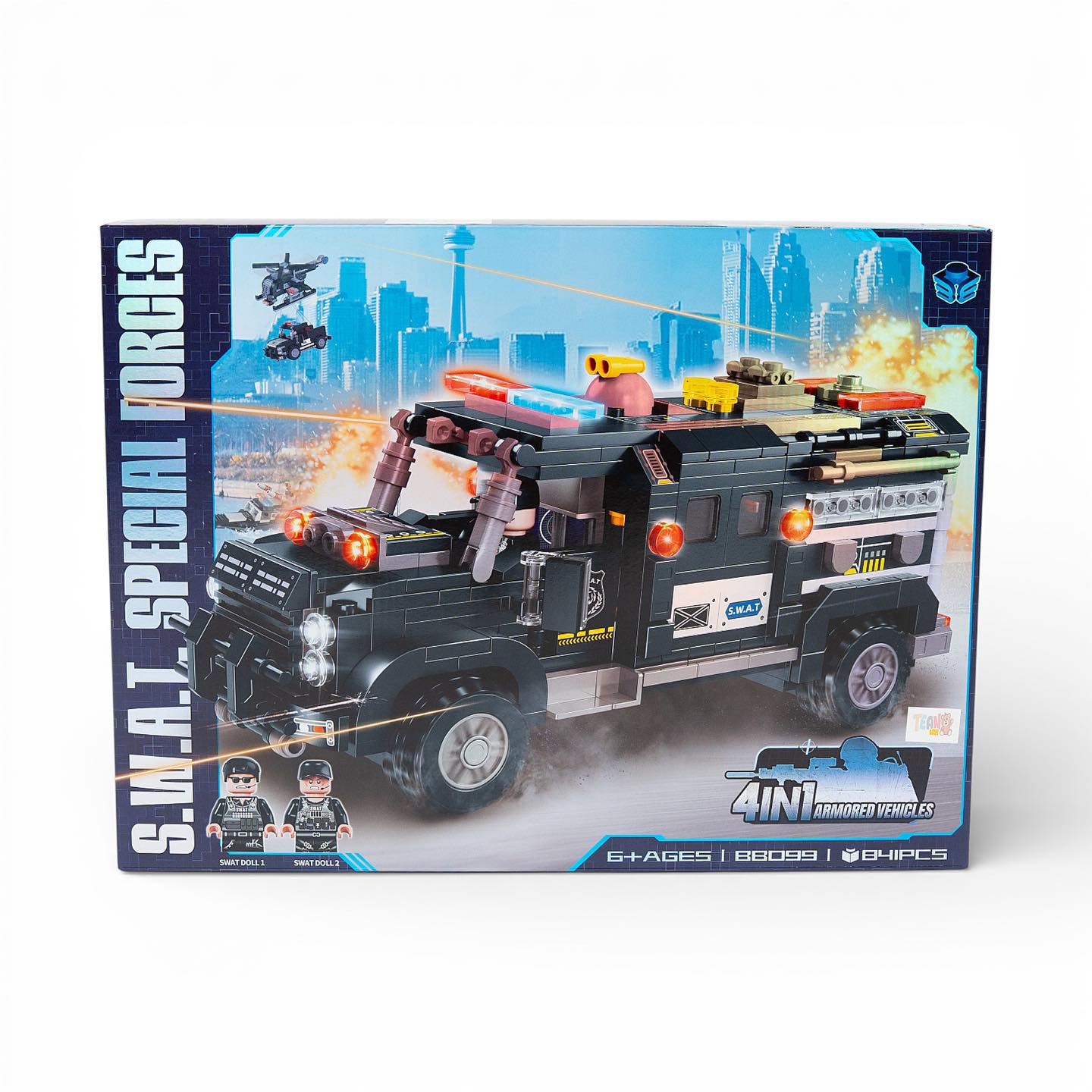 SWAT Building Blocks 4-in-1 Set – 841 Pieces Tactical Action Construction Kit