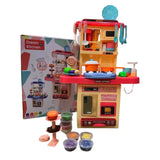 Kids Kitchen Playset 75cm with Clay Machine – Pretend Cooking Toy Set