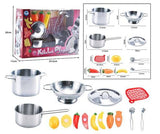 Metal Kitchen Cookware Set for Kids – Pretend Play Cooking Set