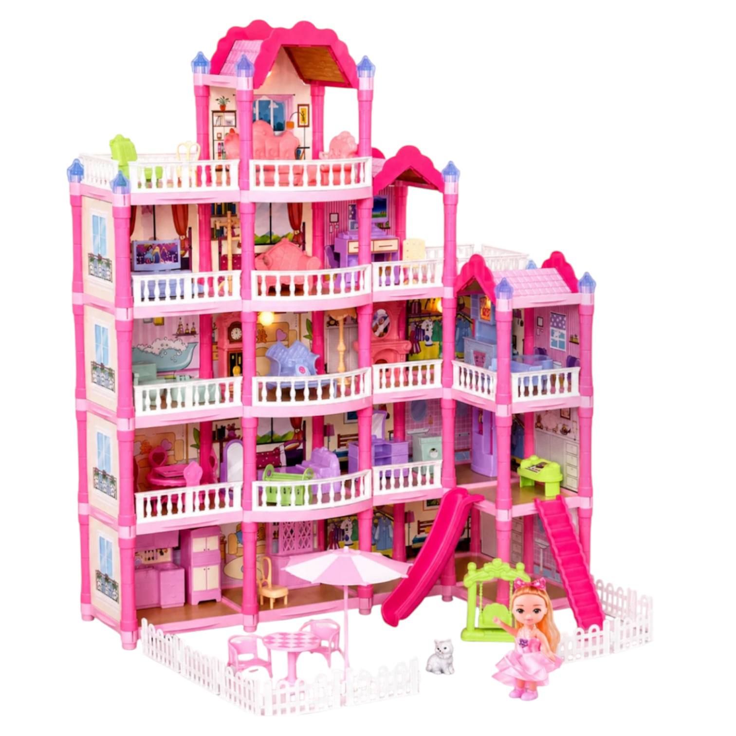 Pink Doll House Play Set – 377 Pieces