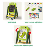 2-in-1 Dinosaur Drawing Board – Educational Double-Sided Easel for Kids