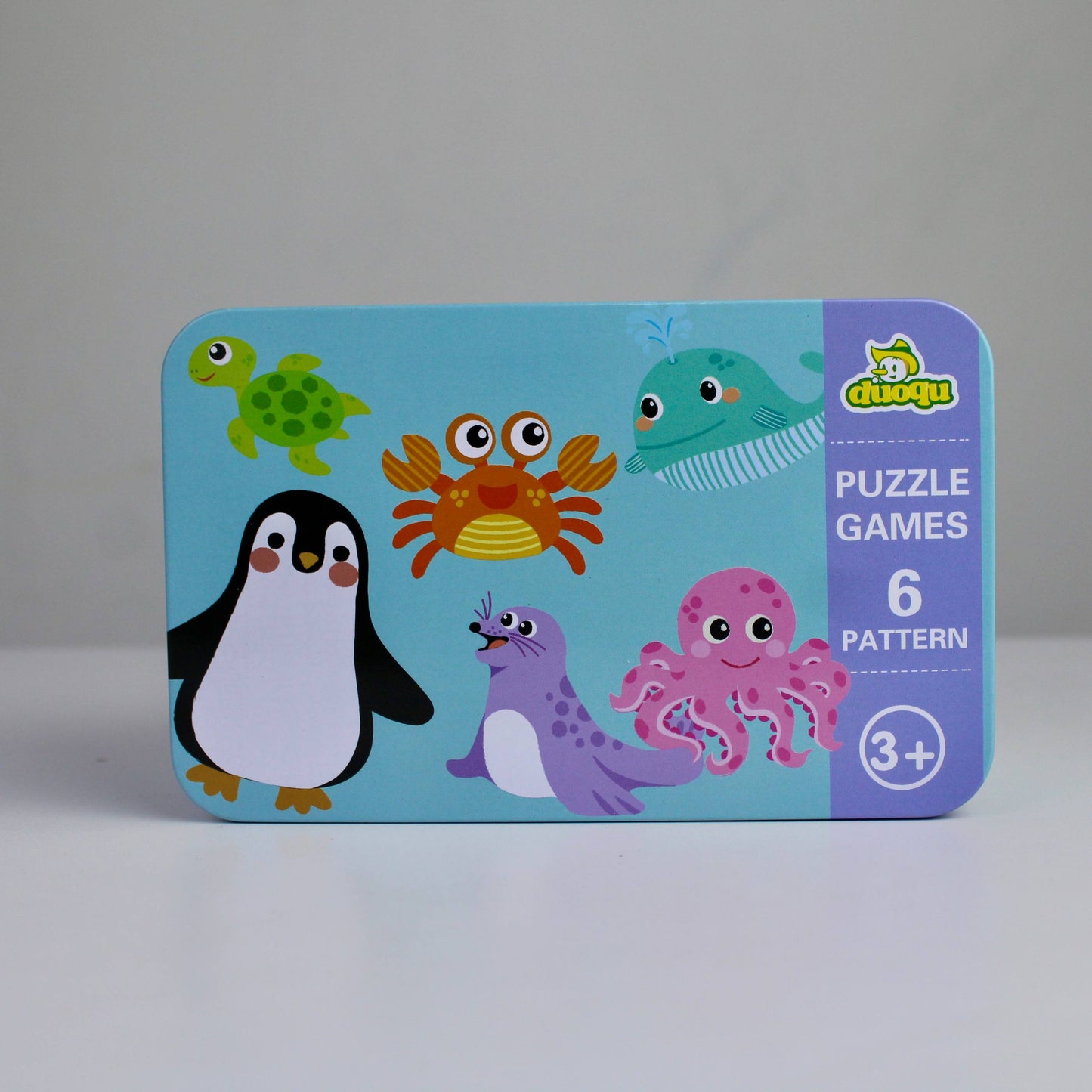 Duoqu Educational Puzzle Set in Metal Storage Box – 6 Puzzles