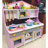 Large Wooden Kids Kitchen 2-in-1 – Full Kitchen Set with Washing Machine