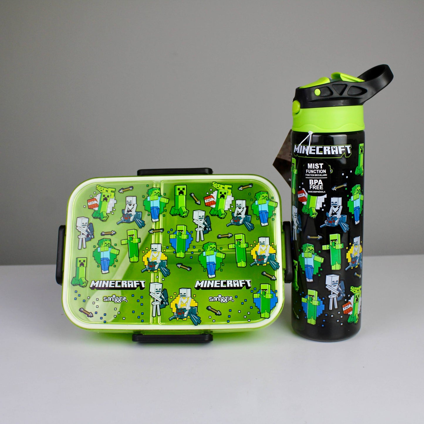 Smiggle Minecraft Lunch Box & Bottle Set – 680ml BPA-Free Bottle