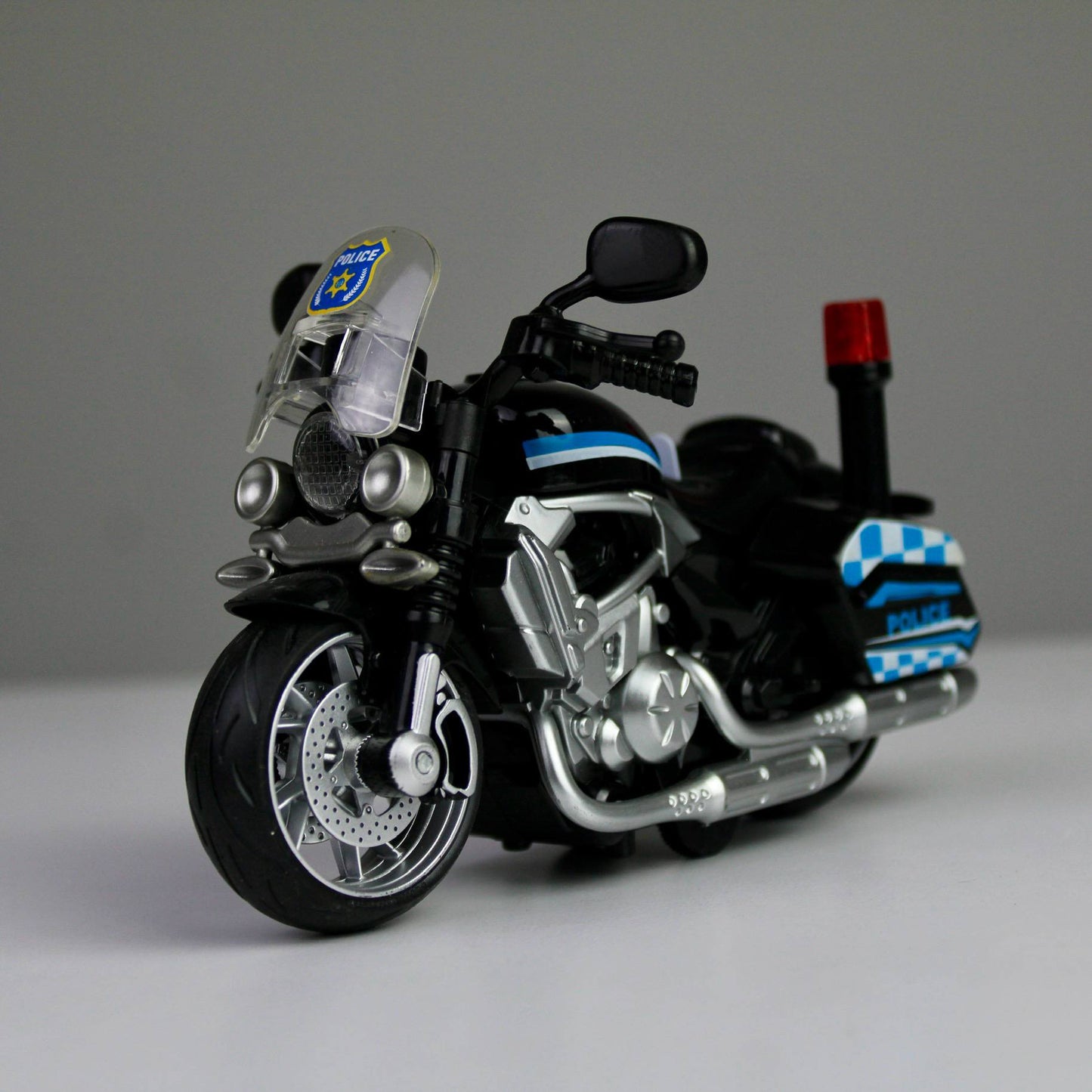 Police Motorcycle 1:12 – Pull-Back Model with Lights & Siren Sounds