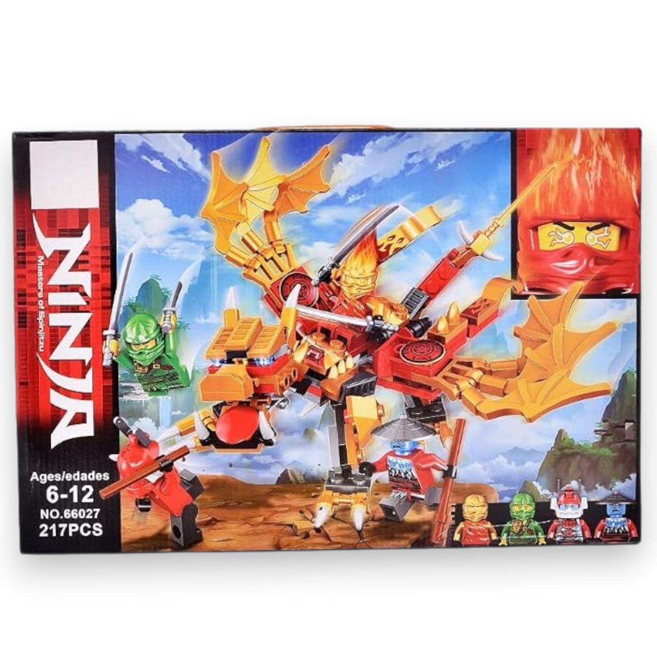 Ninja Dragon Building Set – 217-Piece Red Dragon & Ninja Adventure