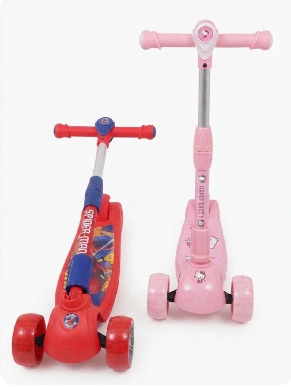 Spider-Man & Kitty Kids Scooter – 3-Wheel Adjustable Height Scooter