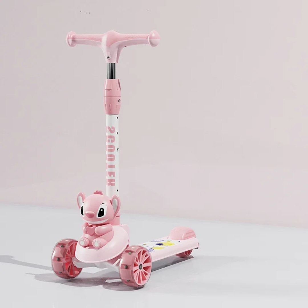 Stitch Kids Scooter – 3-Wheel Adjustable Height Scooter
