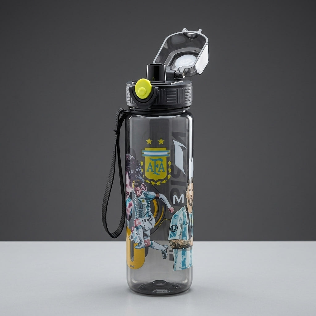 Lionel Messi Kids Water Bottle – Leak-Resistant Push Button Bottle