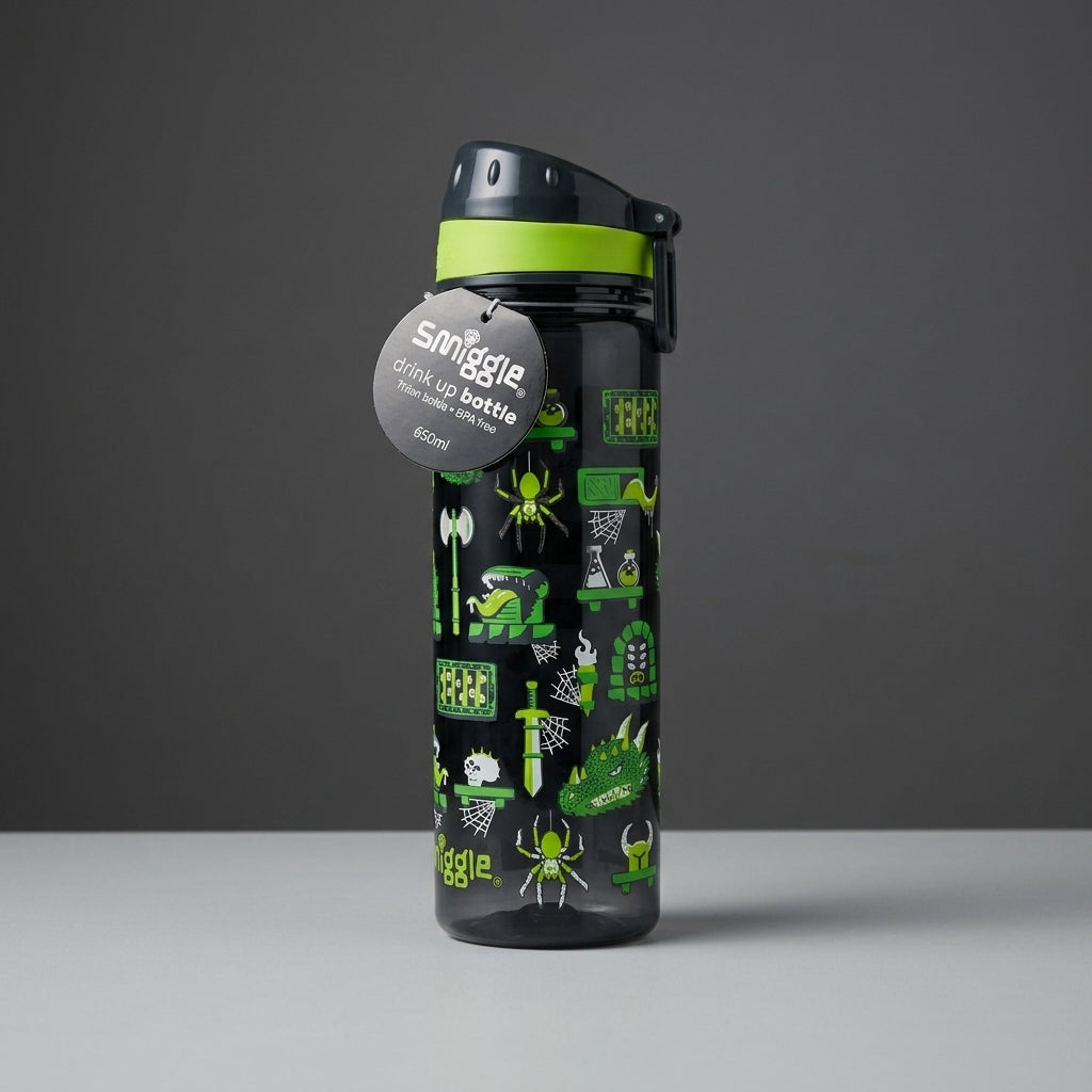 Smiggle Kids Water Bottle – 650ml BPA-Free Bottle with Silicone Straw