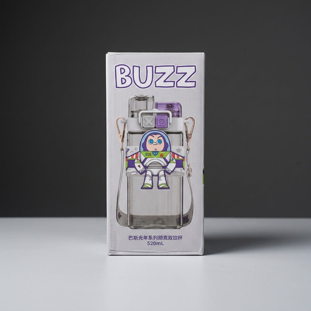 Buzz Kids Water Bottle – 520ml BPA-Free Bottle with Silicone Straw