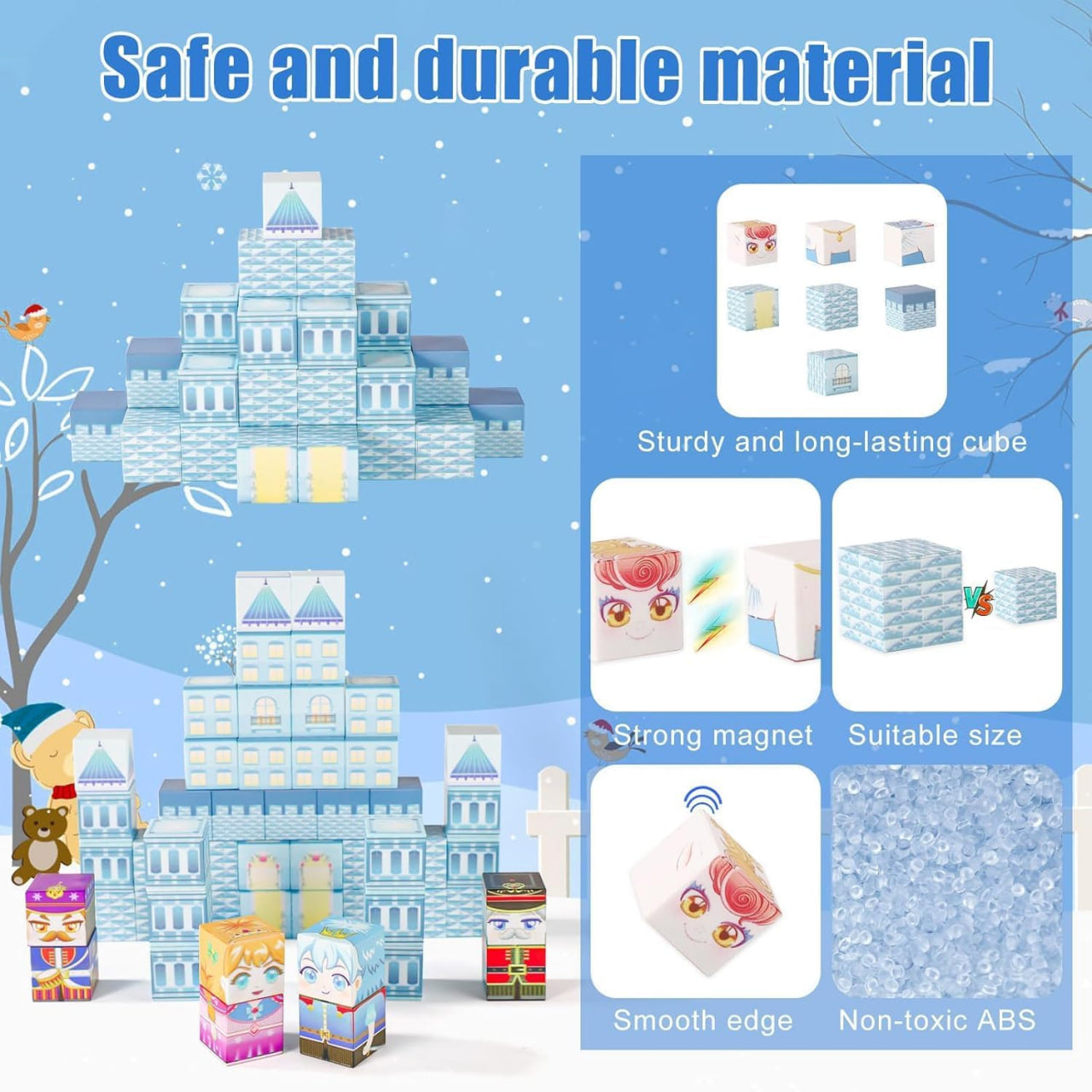 Magnetic Ice Castle Building Blocks – 76-Piece Creative Construction Set