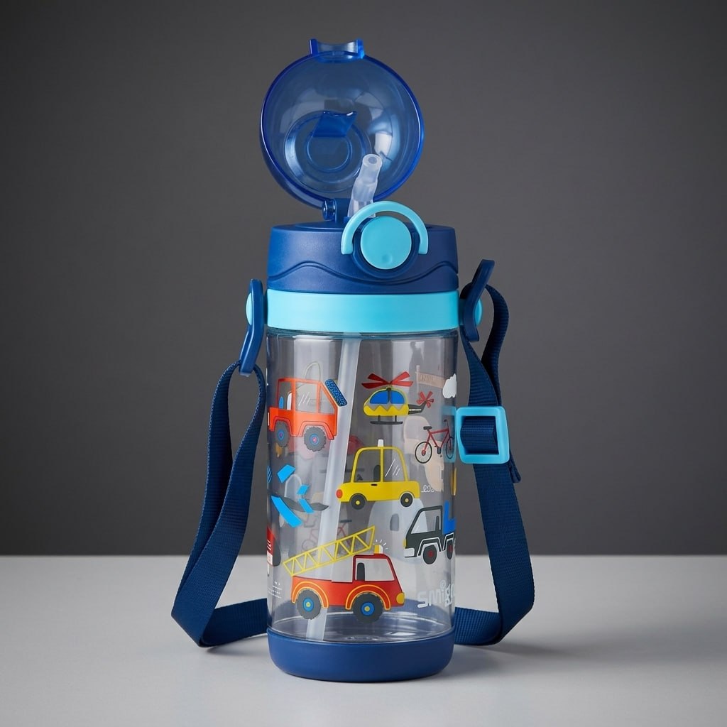 Smiggle Construction Vehicles Lunch Box & Water Bottle Set – 1270ml + 600ml