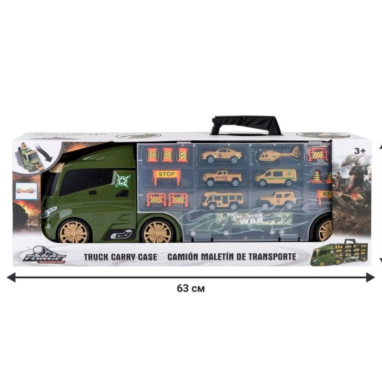 Military Transport Truck – Car Carrier & Storage Playset