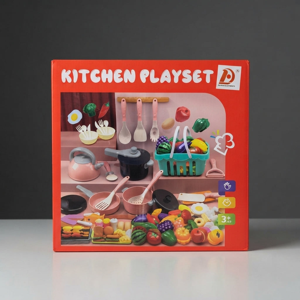 Magnificent Peach Kitchen Playset – Pretend Cooking Set with Accessories