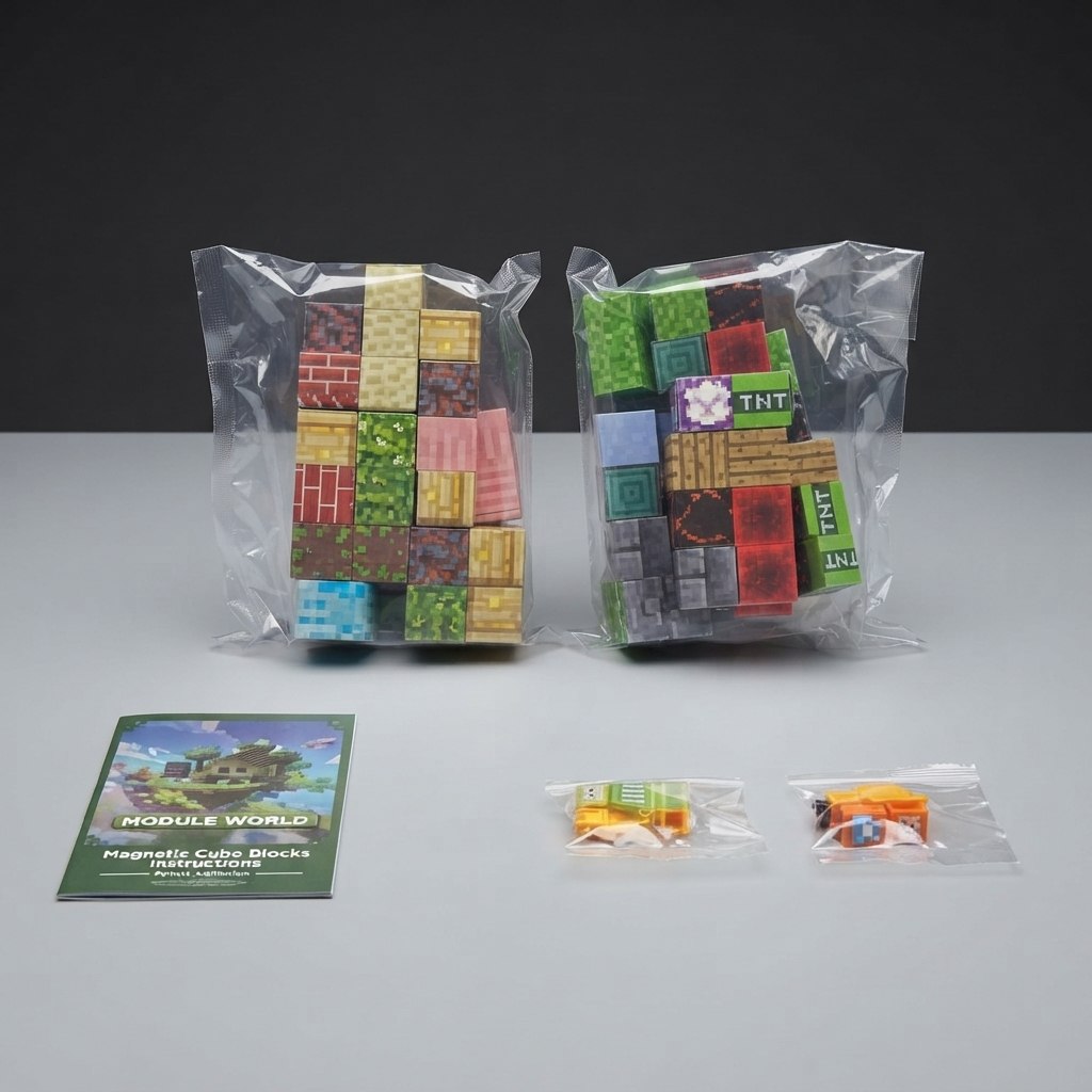 Minecraft Magnetic Building Blocks Set – 100 Pieces