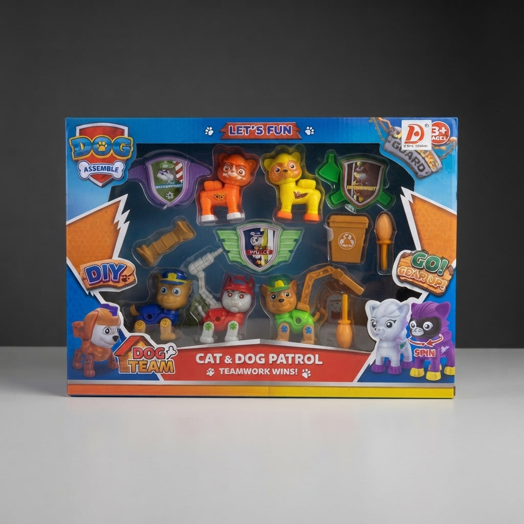 Cat & Dog Patrol DIY Figure Set – Teamwork Wins!