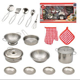 Stainless Steel Kids Kitchen Set – Pretend Cooking Playset