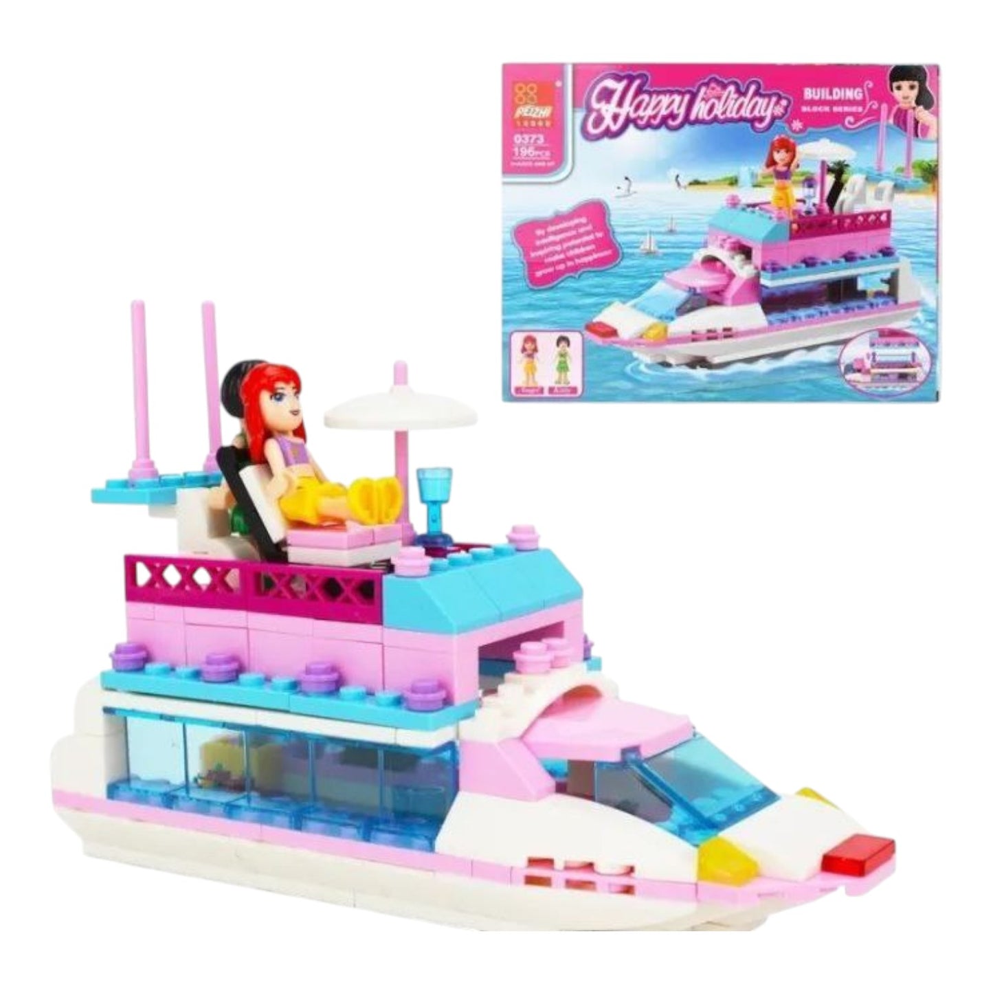 مجموعة بيي تشي Happy Holiday – سفينة كروز وردية مع Angel وKitty | 196 قطعة