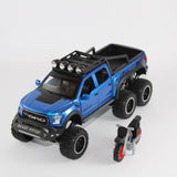 Ford Raptor Die-Cast Model Car 1:28 Scale with Motorcycle