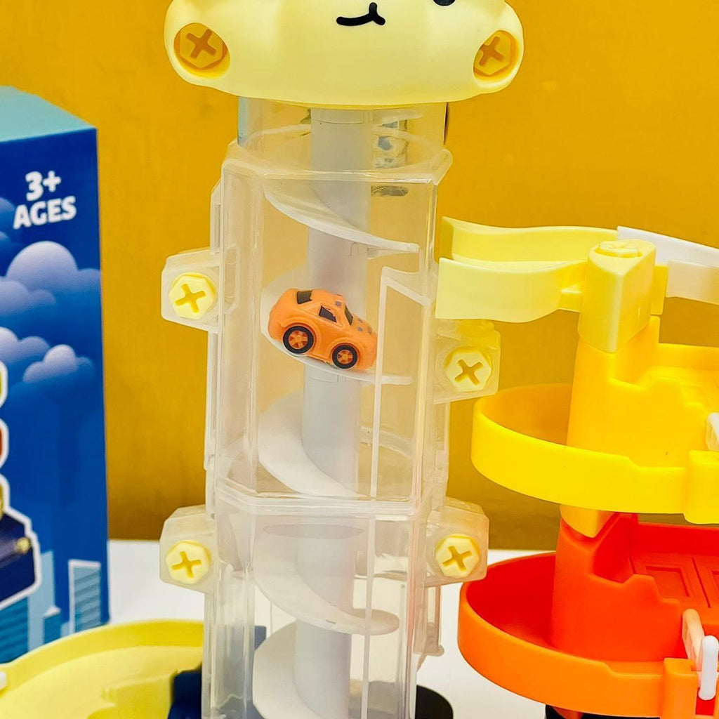 3-Level Car Track Playset with Elevator