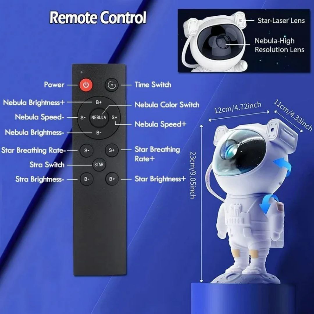 Astronaut Star Projector Lamp – Galaxy Night Light with Remote Control