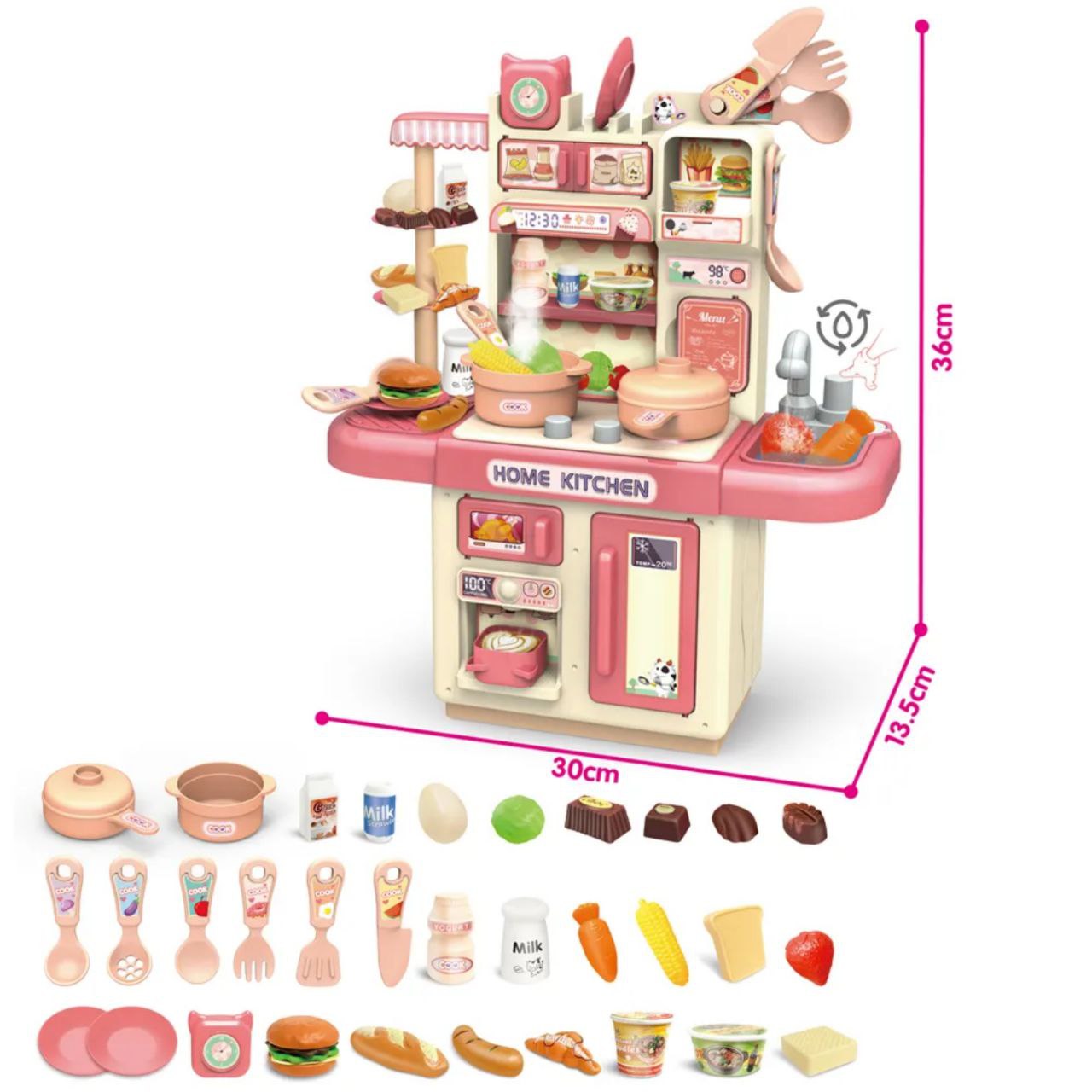 مجموعة ألعاب مطبخ صغير - حوض ماء حقيقي وملحقاته 