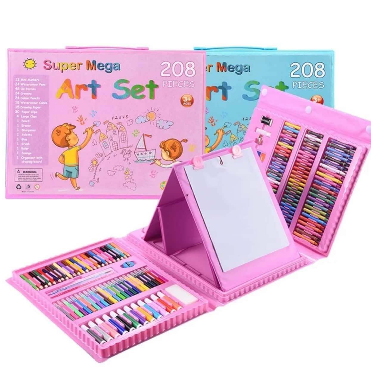 208-Piece Complete Art Set — Double-Sided Stand