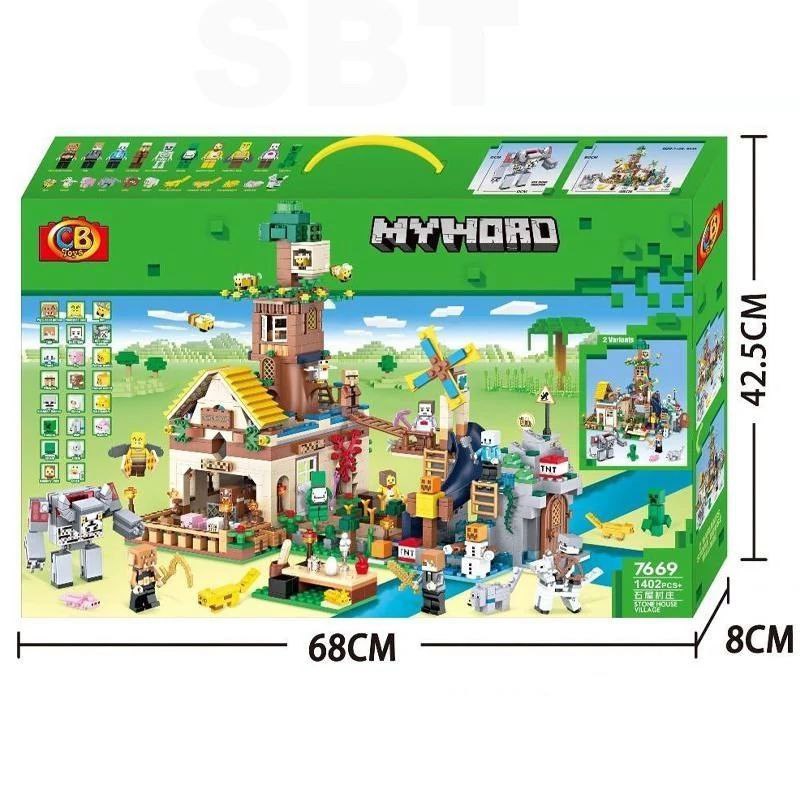 MYHORD Minecraft-Themed Building Set | 1402 Pieces – World Building, Characters & Mobs