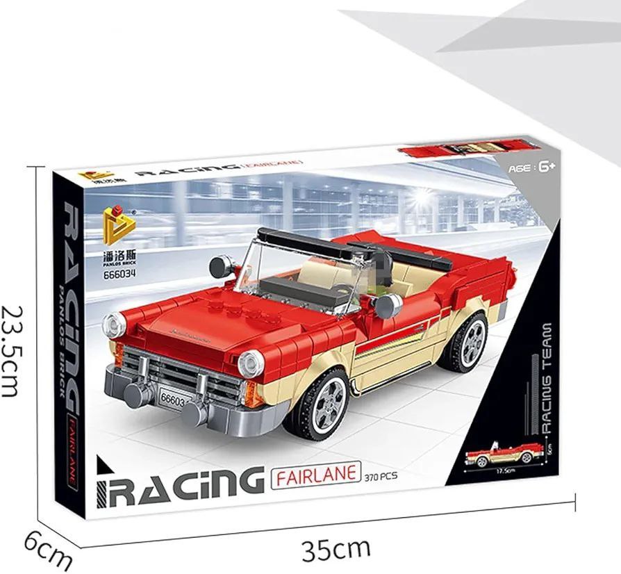 iRacing Fairlane Car Building Set – 370 Pieces | LEGO-Compatible Classic Car